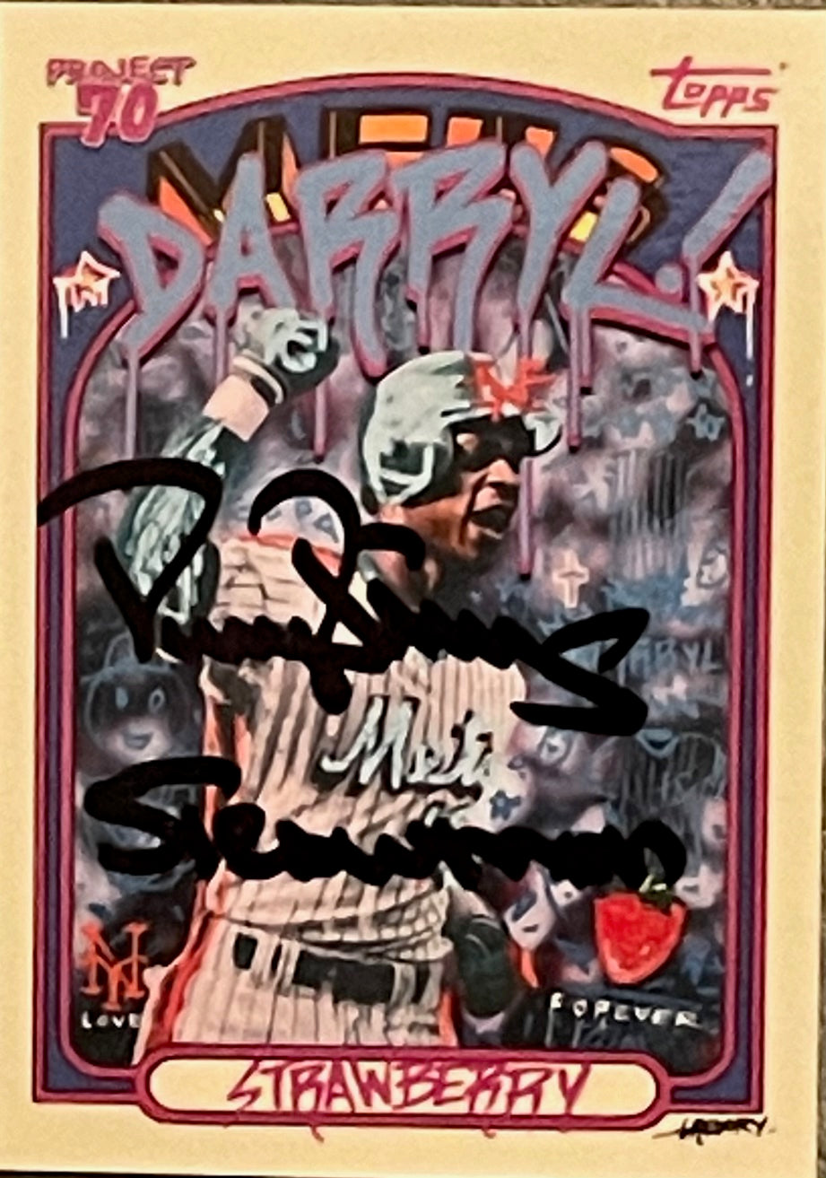 Darryl Strawberry Topps Project 70 Autographed - Strawman Black Inscription